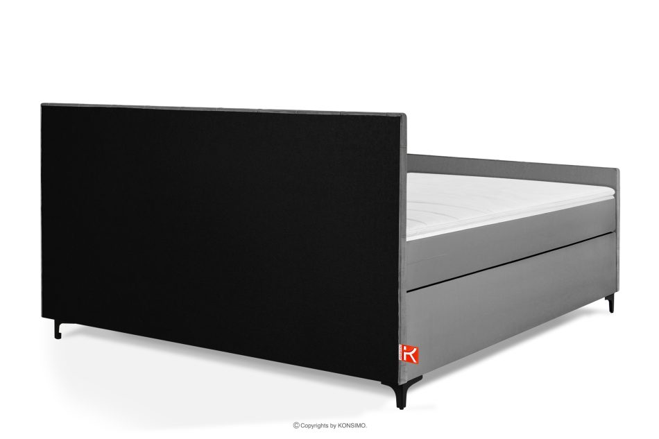 ARDEA Boxspringbett mit abnehmbarem Matratzenbezug 180 cm Velours hellgrau hellgrau - Foto 4