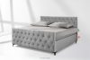 ARDEA Boxspringbett mit abnehmbarem Matratzenbezug 180 cm Velours hellgrau hellgrau - Foto 2
