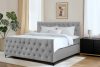 ARDEA Boxspringbett mit abnehmbarem Matratzenbezug 180 cm Velours hellgrau hellgrau - Foto 13