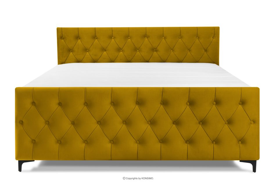 ARDEA Boxspringbett  Bonellfedern 180 cm Velours gelb gelb - Foto 3