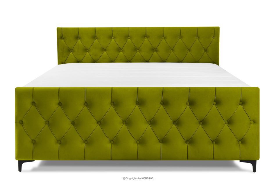 ARDEA Boxspringbett 180 cm mit Bonell und Taschenfederkern 180 cm oliv Velours oliv - Foto 3
