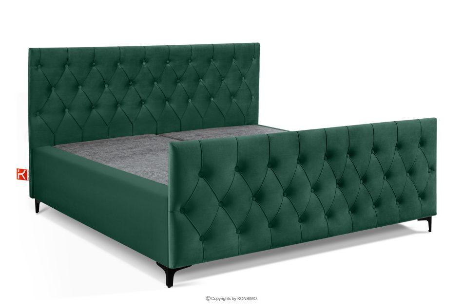 ARDEA Boxspringbett  Bonellfedern 180 cm Velours dunkelgrün dunkelgrün - Foto 2