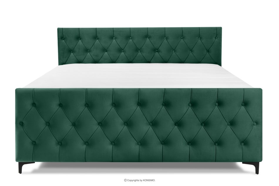 ARDEA Boxspringbett  Bonellfedern 180 cm Velours dunkelgrün dunkelgrün - Foto 3