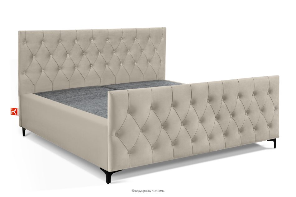 ARDEA Boxspringbett 180 cm velours cremefarben cremefarben - Foto 2