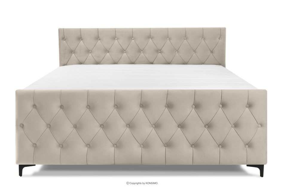 ARDEA Boxspringbett 180 cm velours cremefarben cremefarben - Foto 3