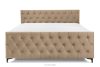 ARDEA Boxspringbett 180 cm velours dunkelbeige dunkelbeige - Foto 4