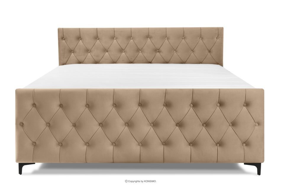ARDEA Boxspringbett 180 cm velours dunkelbeige dunkelbeige - Foto 3