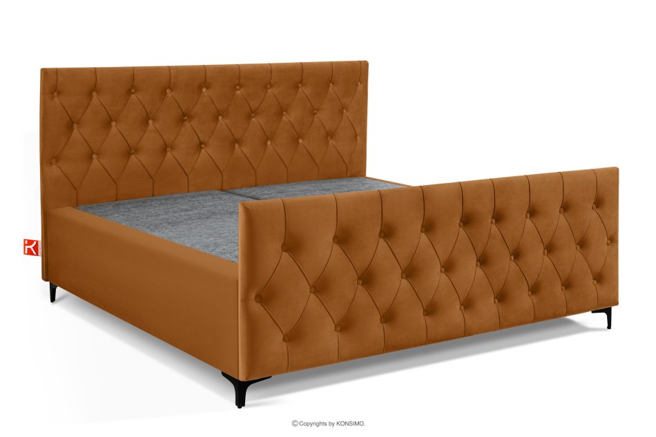 ARDEA Boxspringbett mit abnehmbarem Matratzenbezug 180 cm Velours rot rot - Foto 2