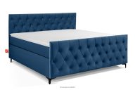 Boxspringbett mit Matratze und Komfortschaumtopper 180 cm navy blau Velours