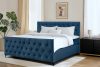 ARDEA Boxspringbett mit Matratze und Komfortschaumtopper 180 cm navy blau Velours marineblau - Foto 13