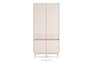 Eleganter kannelierter Schrank creme/eiche