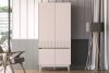 NALIA Eleganter kannelierter Schrank creme/eiche Creme/Eiche - Foto 2
