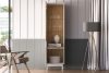NALIA Elegante geriffelte Vitrine creme/eiche Creme/Eiche - Foto 6