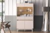 NALIA Elegante große geriffelte Vitrine creme/eiche Creme/Eiche - Foto 7