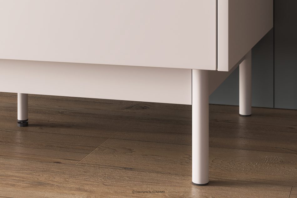 NALIA Elegante große geriffelte Vitrine creme/eiche Creme/Eiche - Foto 8