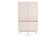 Elegante geriffelte Kommode creme/eiche
