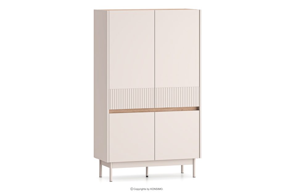 NALIA Elegante geriffelte Kommode creme/eiche Creme/Eiche - Foto 2