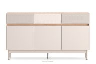Elegante große geriffelte Kommode creme/eiche
