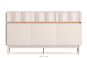 NALIA, https://konsimo.de/kollektion/nalia/ Elegante große geriffelte Kommode creme/eiche Creme/Eiche - Foto