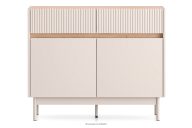 Elegante geriffelte Kommode creme/eiche