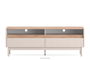NALIA, https://konsimo.de/kollektion/nalia/ Eleganter geriffelter RTV-Schrank creme/eiche Creme/Eiche - Foto