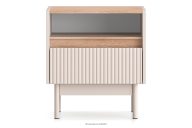 Eleganter geriffelter Nachttisch creme/eiche