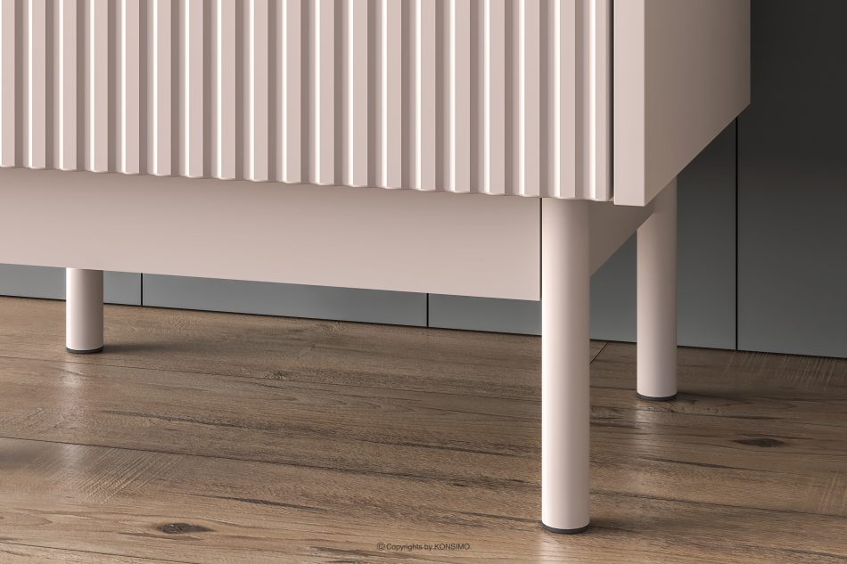 NALIA Eleganter geriffelter Nachttisch creme/eiche Creme/Eiche - Foto 5