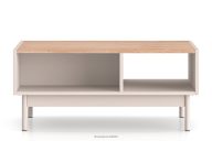 Eleganter geriffelter Couchtisch creme/eiche