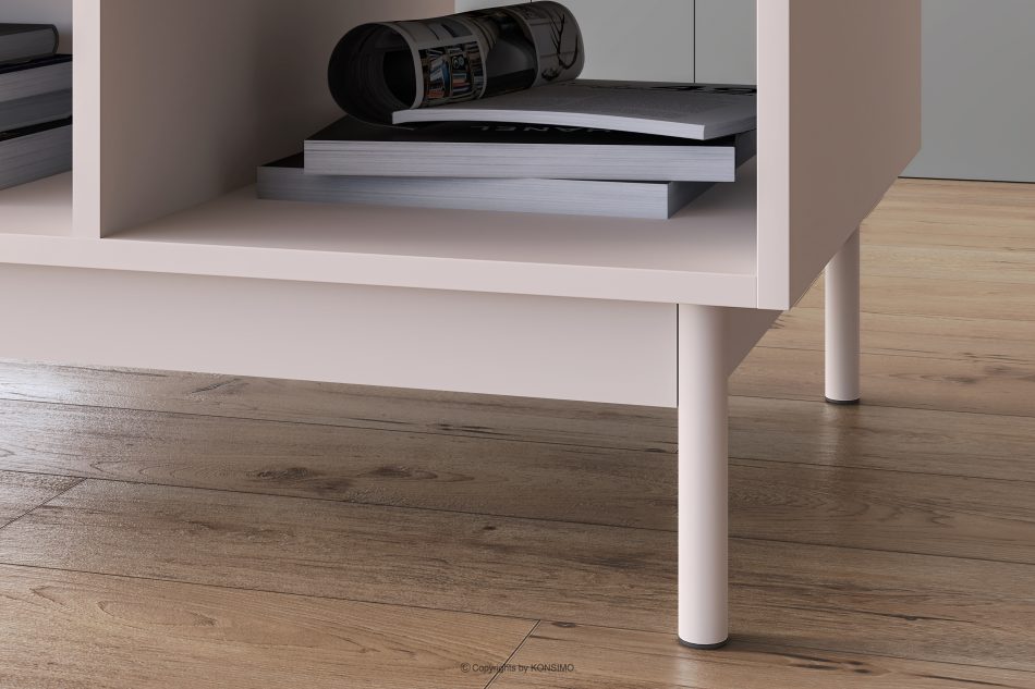NALIA Eleganter geriffelter Couchtisch creme/eiche Creme/Eiche - Foto 3