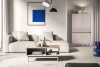 NALIA Eleganter geriffelter Couchtisch creme/eiche Creme/Eiche - Foto 5