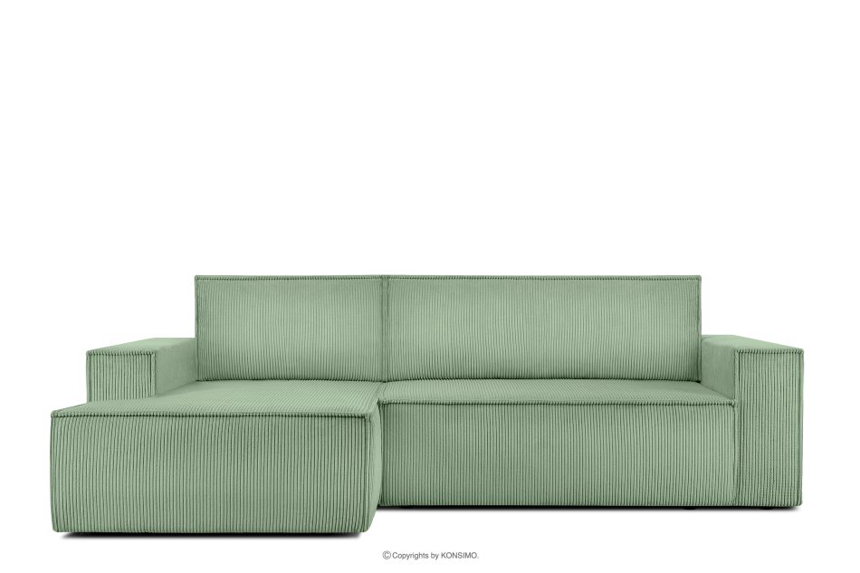 NAPI Ausziehbares Ecksofa für Lounge mint Kordstoff links Minze - Foto 0