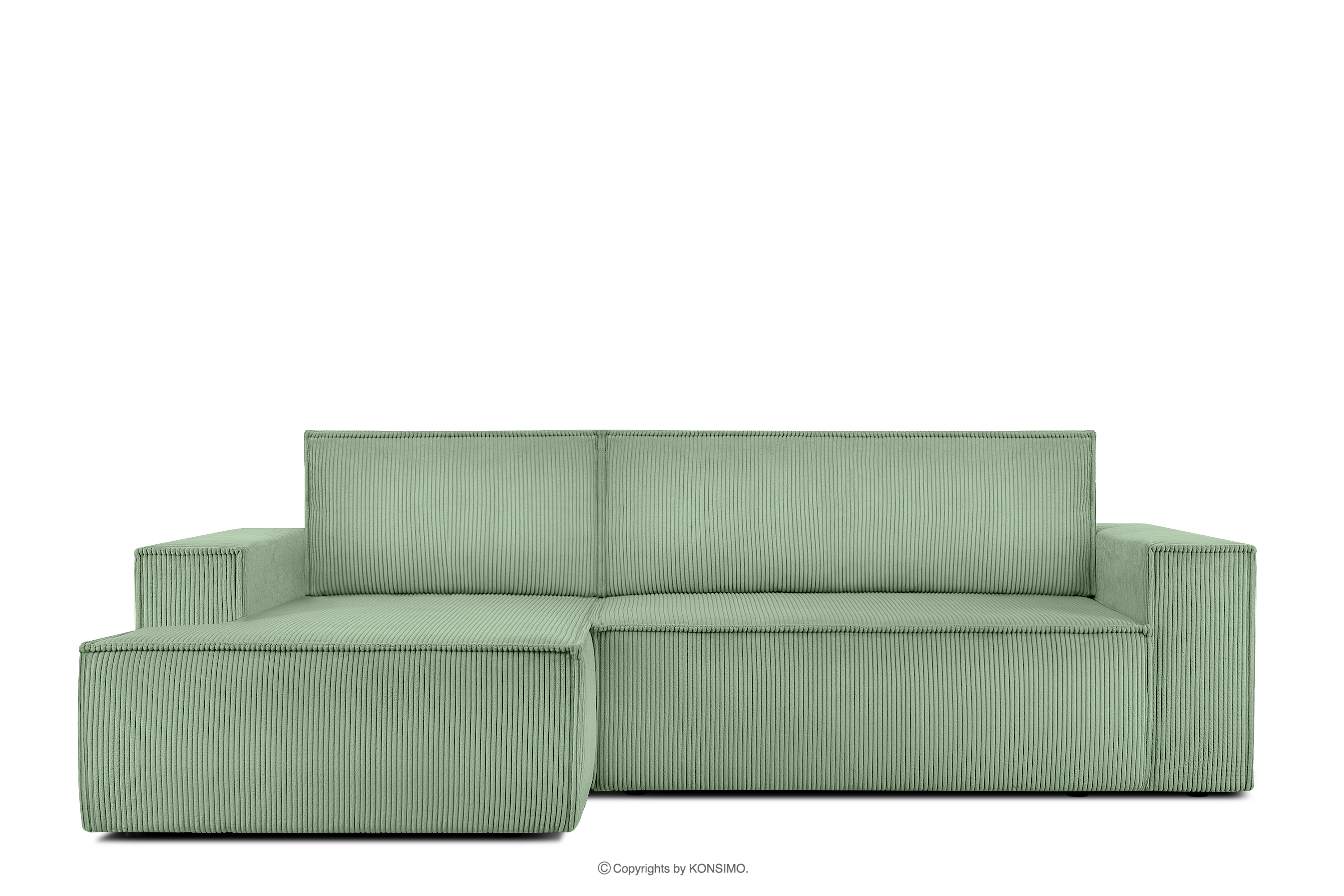 Ausziehbares Ecksofa für Lounge mint Kordstoff links