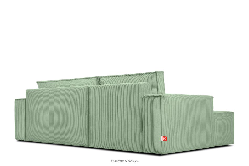 NAPI Ausziehbares Ecksofa für Lounge mint Kordstoff links Minze - Foto 5