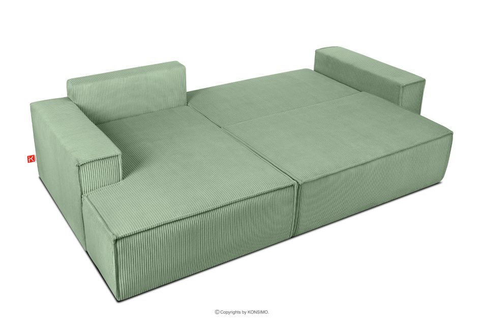 NAPI Ausziehbares Ecksofa für Lounge mint Kordstoff links Minze - Foto 6