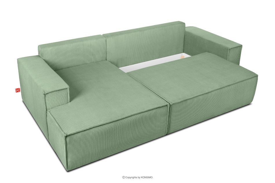 NAPI Ausziehbares Ecksofa für Lounge mint Kordstoff links Minze - Foto 7