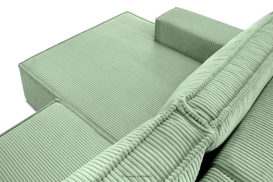 NAPI Ausziehbares Ecksofa für Lounge mint Kordstoff links Minze - Foto 9