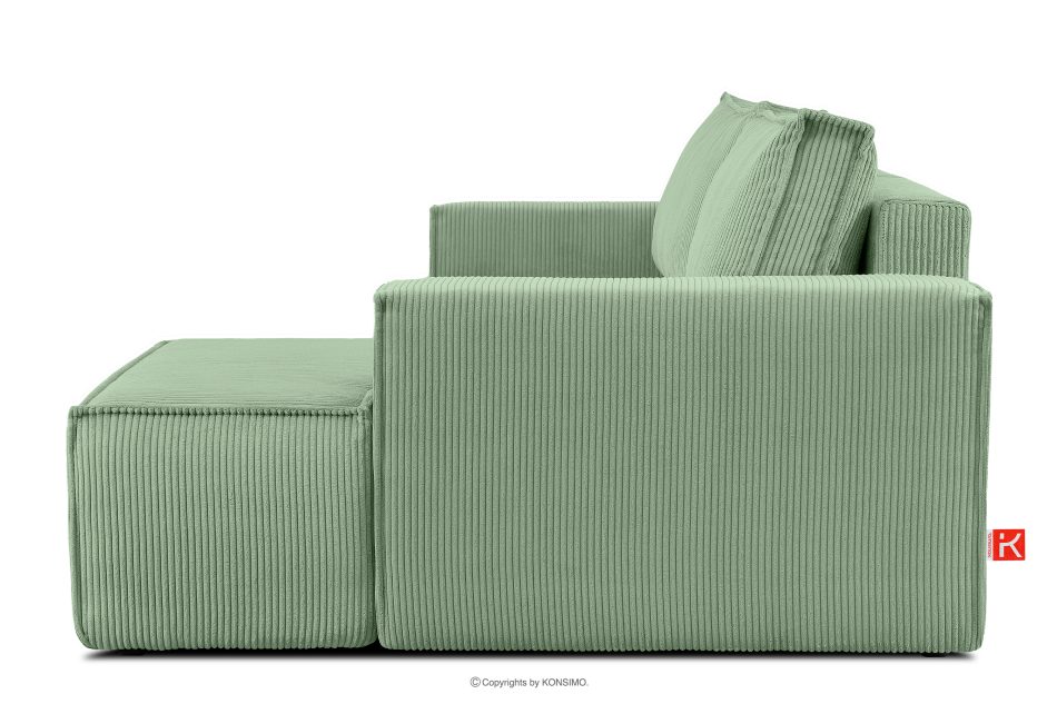 NAPI Ausziehbares Ecksofa mit Bettkasten mint Kordstoff rechts Minze - Foto 4