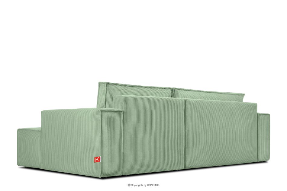NAPI Ausziehbares Ecksofa mit Bettkasten mint Kordstoff rechts Minze - Foto 5