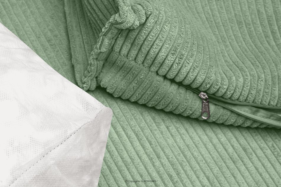 NAPI Ausziehbares Ecksofa mit Bettkasten mint Kordstoff rechts Minze - Foto 16