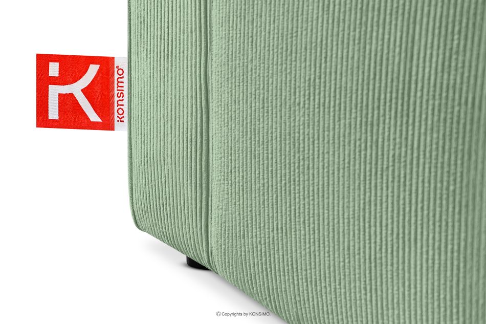 NAPI Ausziehbares Ecksofa mit Bettkasten mint Kordstoff rechts Minze - Foto 17