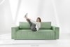 NAPI Ausziehbares Ecksofa mit Bettkasten mint Kordstoff rechts Minze - Foto 22