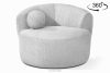 Chenille-Stoff Drehsessel grau