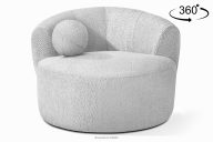 Chenille-Stoff Drehsessel grau