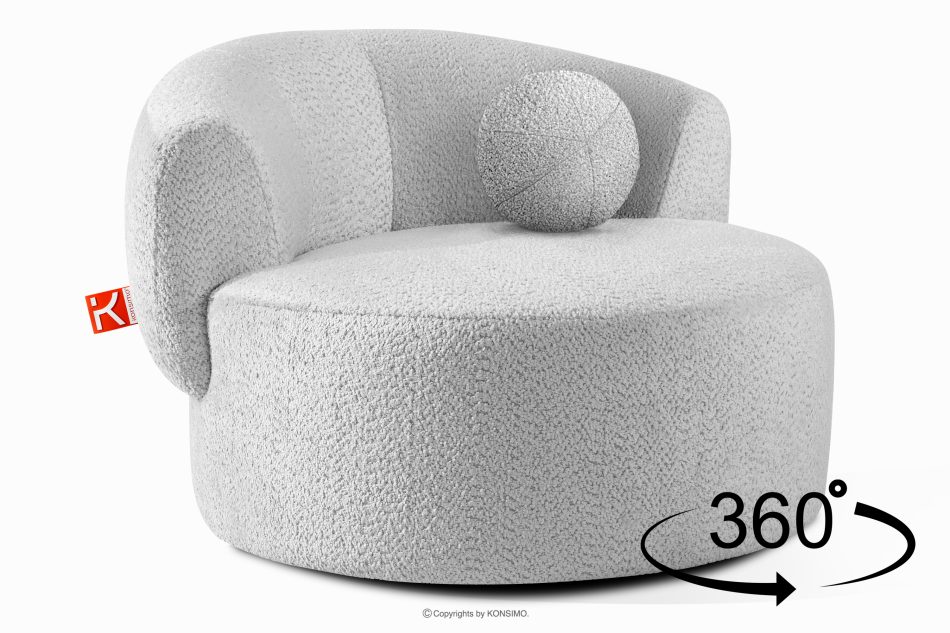 VIRA Chenille-Stoff Drehsessel grau grau - Foto 4