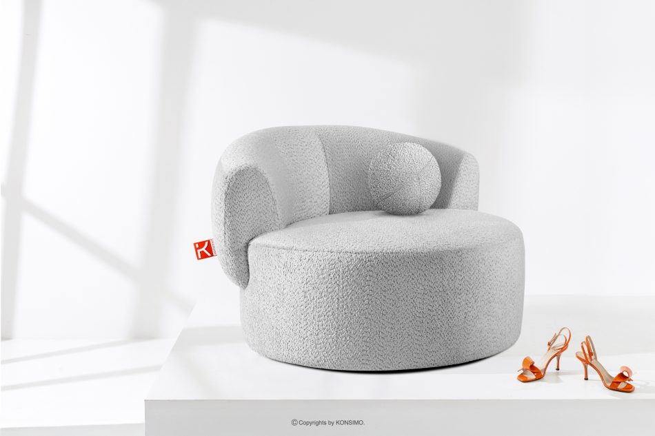 VIRA Chenille-Stoff Drehsessel grau grau - Foto 1