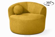 Drehsessel Chenille-Stoff gelb