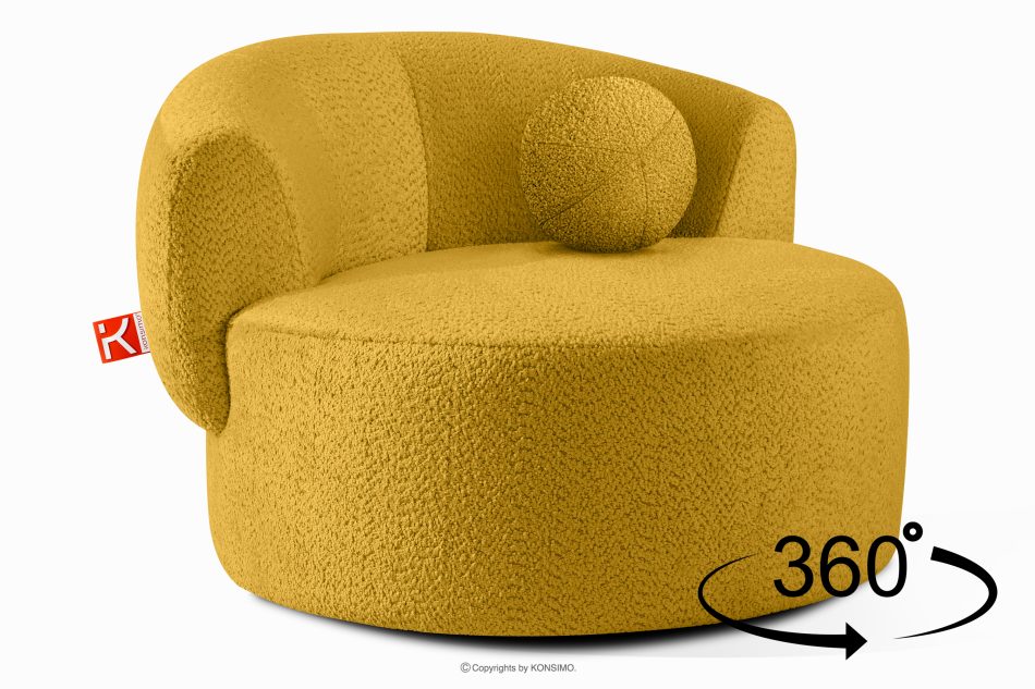 VIRA Drehsessel Chenille-Stoff gelb gelb - Foto 4