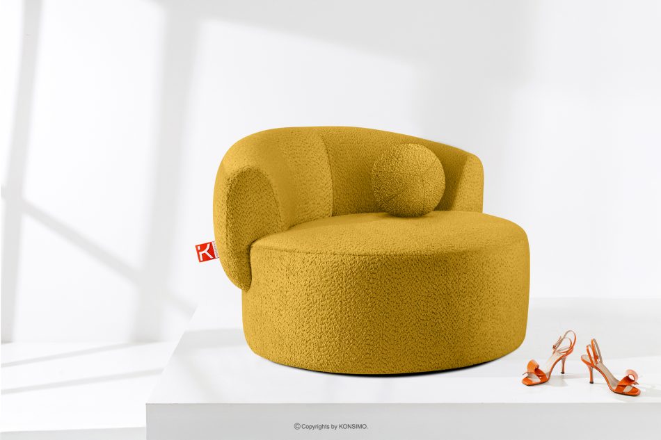 VIRA Drehsessel Chenille-Stoff gelb gelb - Foto 1