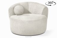 Chenille-Stoff Drehsessel weiß