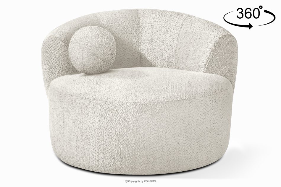 VIRA Chenille-Stoff Drehsessel weiß weiß - Foto 0